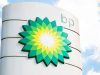 BP plc British oil and gas company logo, brand signage, gas station signpost